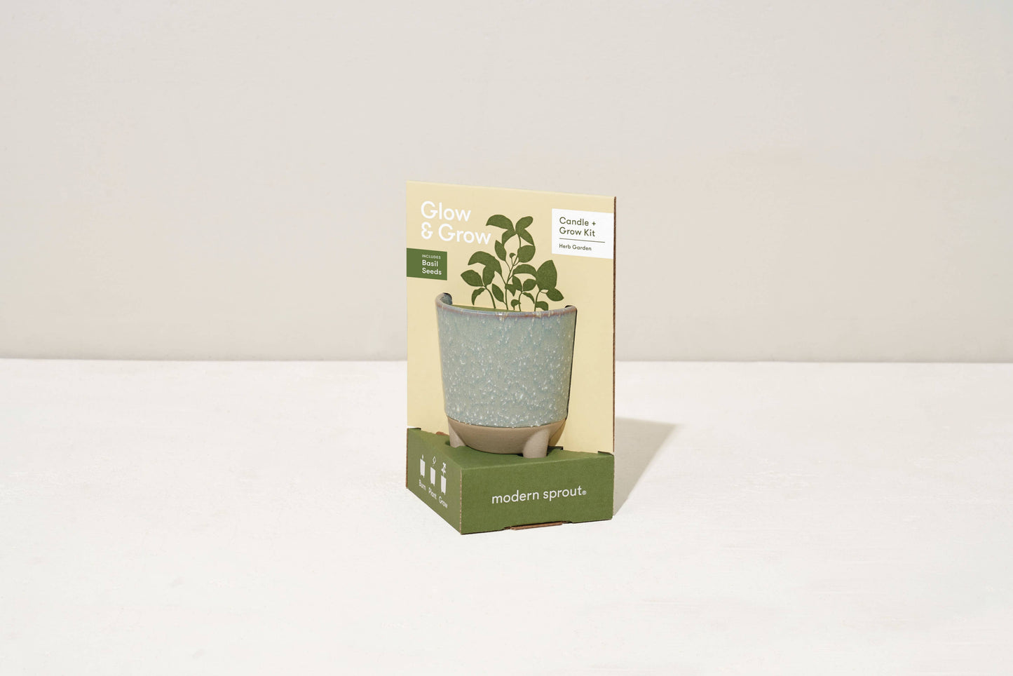 Glow & Grow Candle Basil Herb Garden Grow Kit