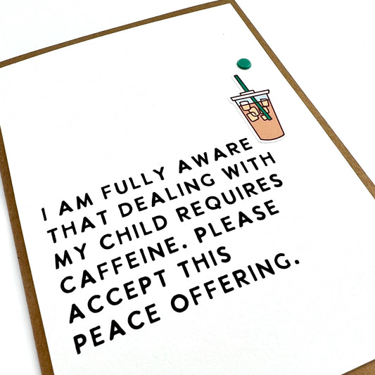 Teacher Coach Daycare Child Requires Caffeine funny card