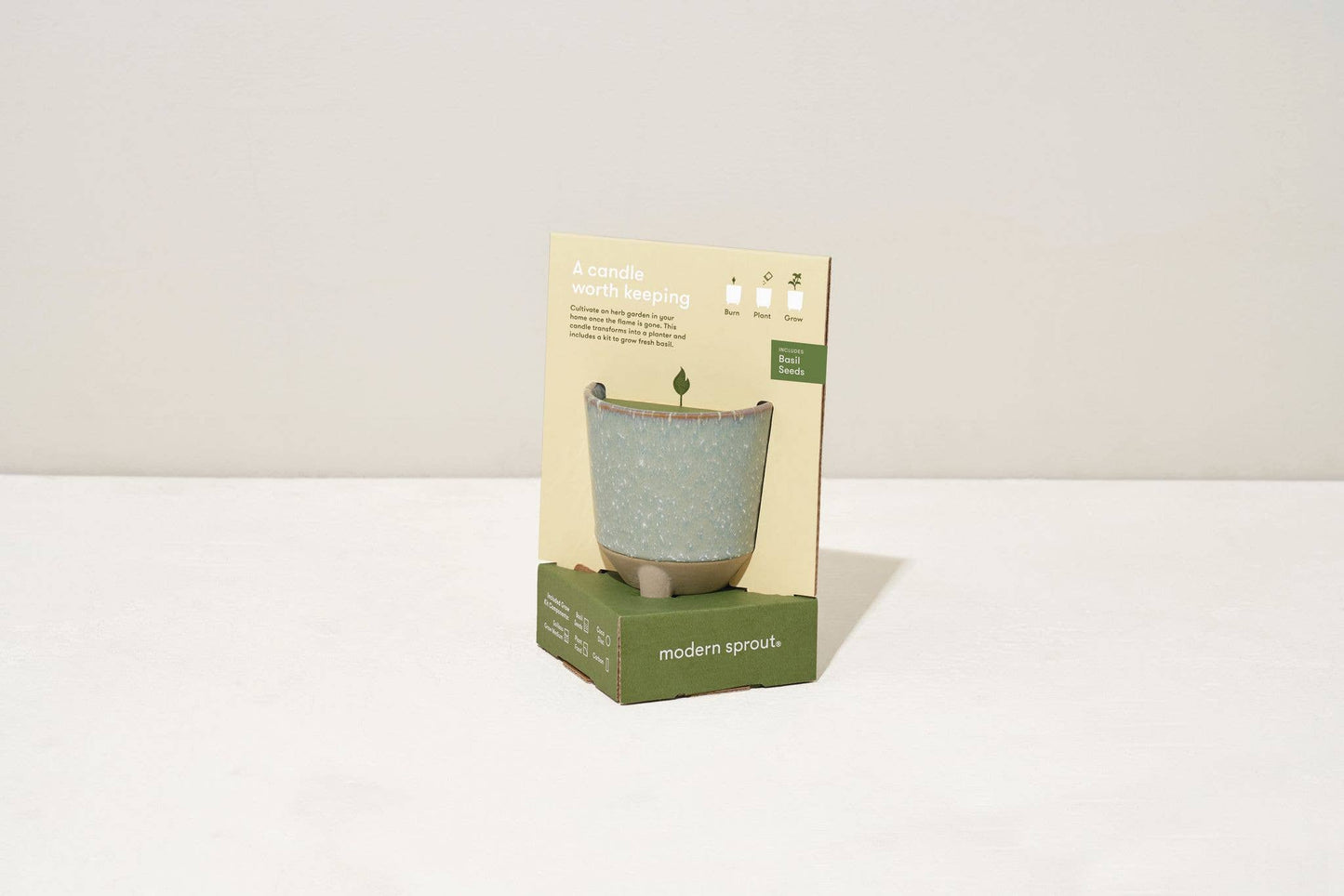 Glow & Grow Candle Basil Herb Garden Grow Kit
