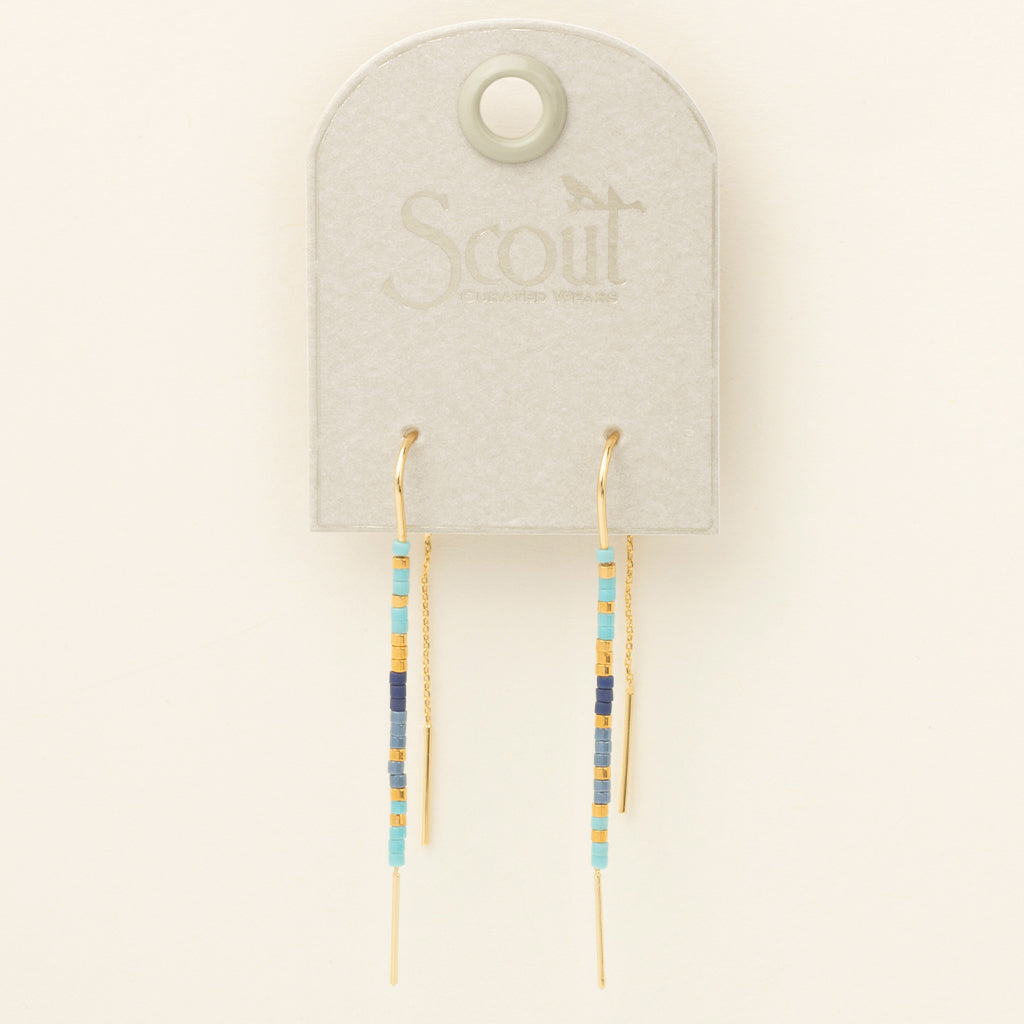 Scout Chromacolor Miyuki Thread Earring- Cobalt Multi/Gold