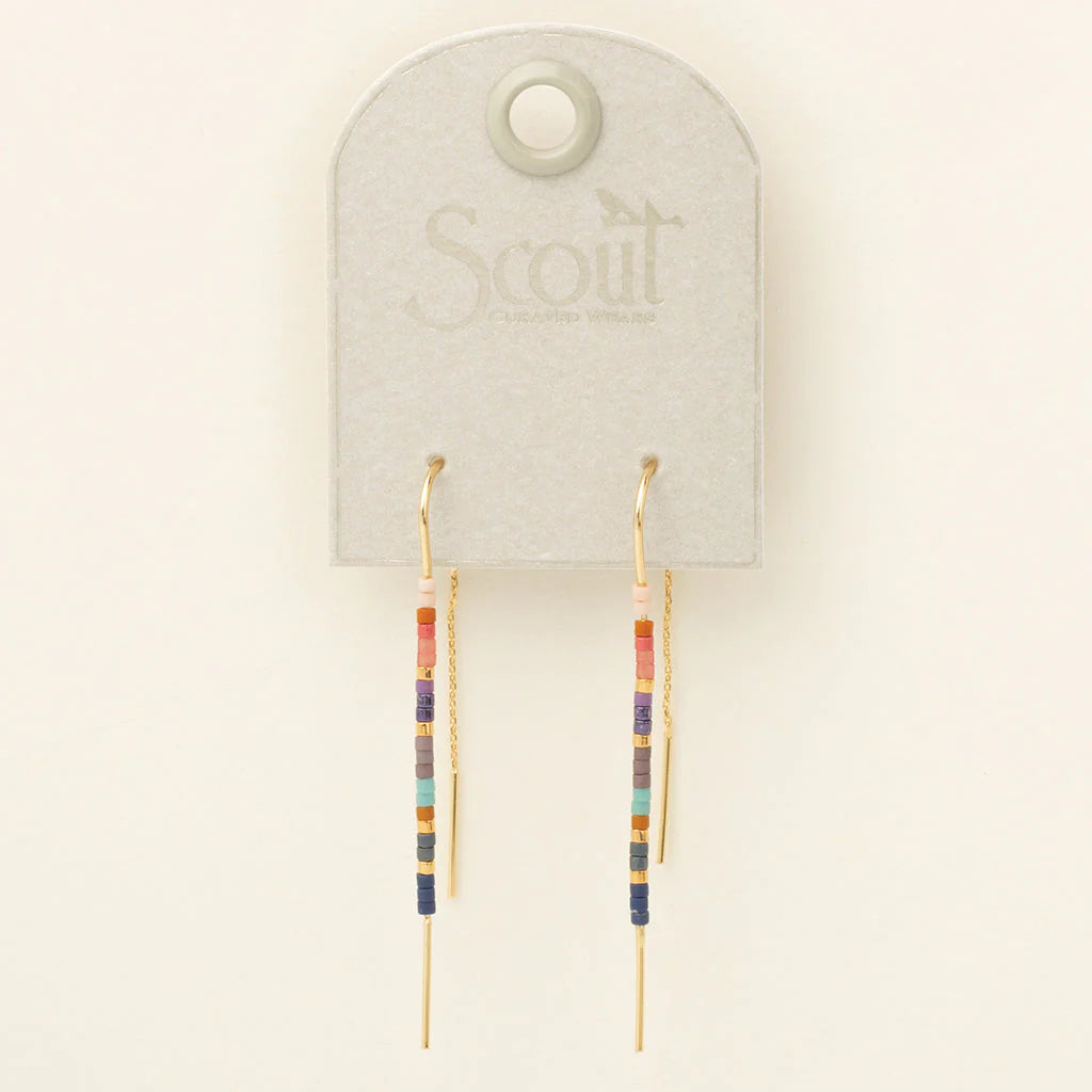 Scout Chromacolor Miyuki Thread Earring-Dark Multi/Gold