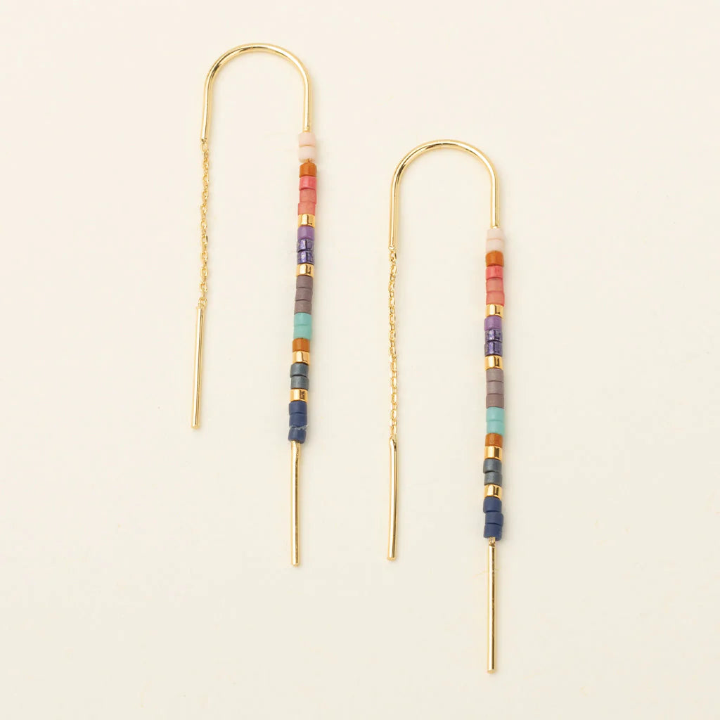 Scout Chromacolor Miyuki Thread Earring-Dark Multi/Gold