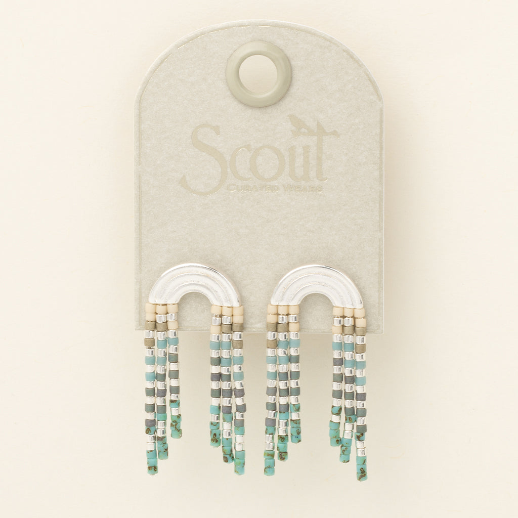 Scout Chromacolor Miyuki Rainbow Fringe Earring- Turquoise Multi/Silver