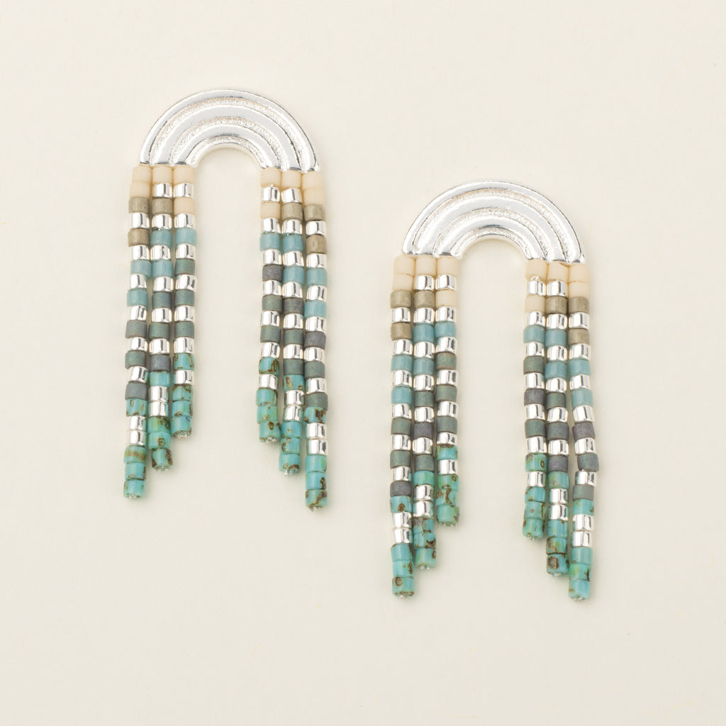 Scout Chromacolor Miyuki Rainbow Fringe Earring- Turquoise Multi/Silver