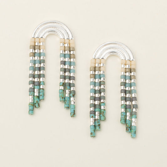 Scout Chromacolor Miyuki Rainbow Fringe Earring- Turquoise Multi/Silver
