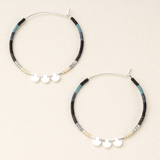 Scout Chromacolor Miyuki Large Hoop- Black Multi/Silver