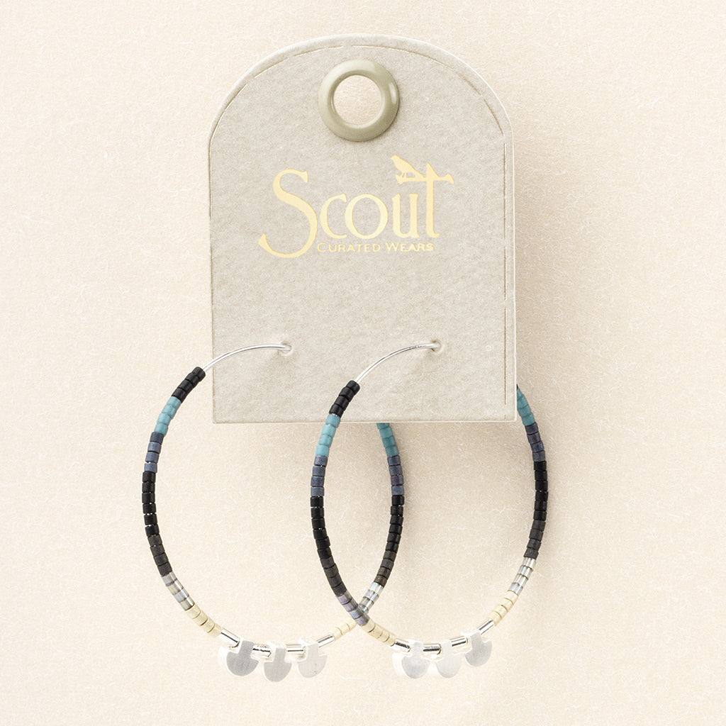 Scout Chromacolor Miyuki Large Hoop- Black Multi/Silver