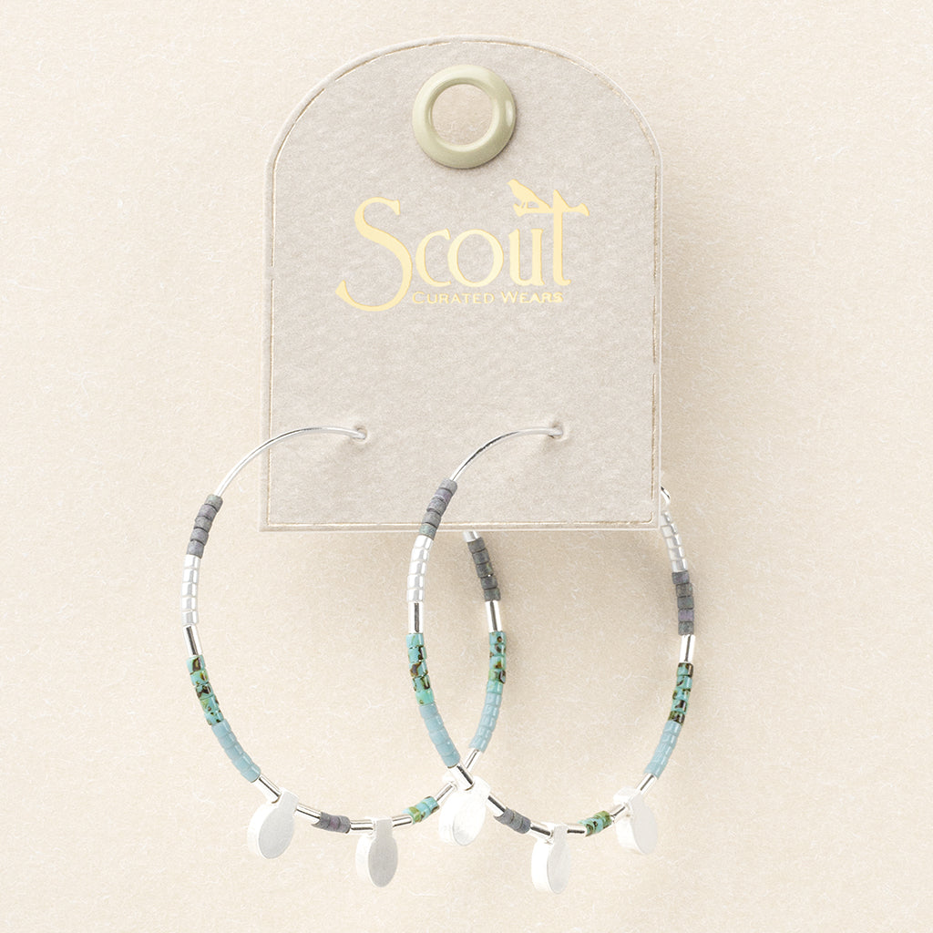 Scout Chromacolor Miyuki Large Hoop- Turquoise Multi/Silver