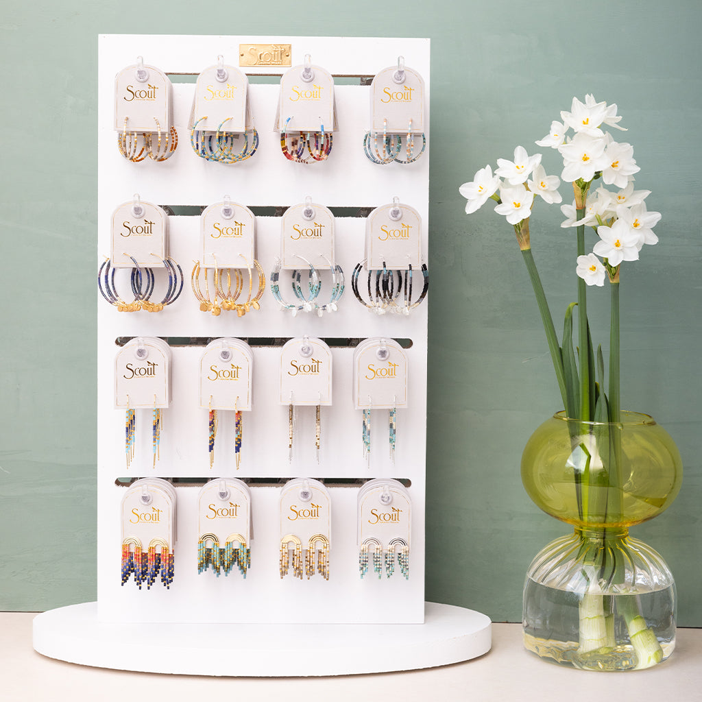 Scout Chromacolor Miyuki Thread Earring- Cobalt Multi/Gold