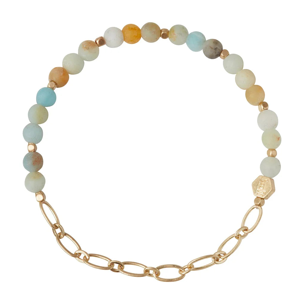Mini Stone with Chain Stacking Bracelet- Scout Curated Wears
