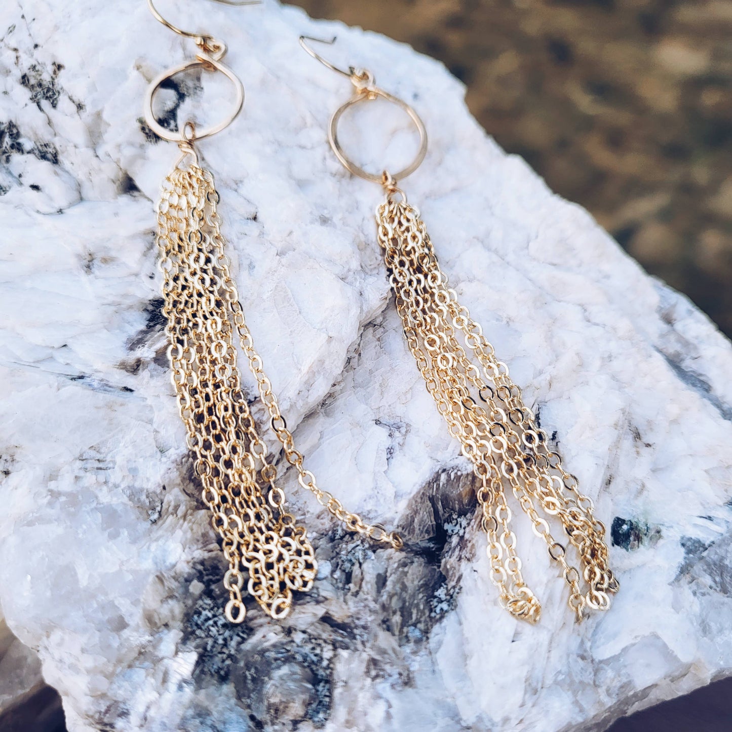 Handmade jewelry 14k Gold Chain Earrings