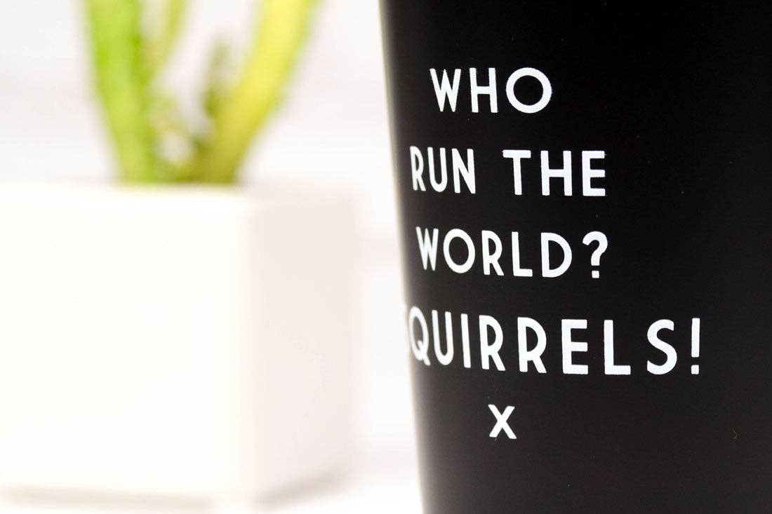 Who run the world? Squirrels!... Mistaken Lyrics Pint Glass