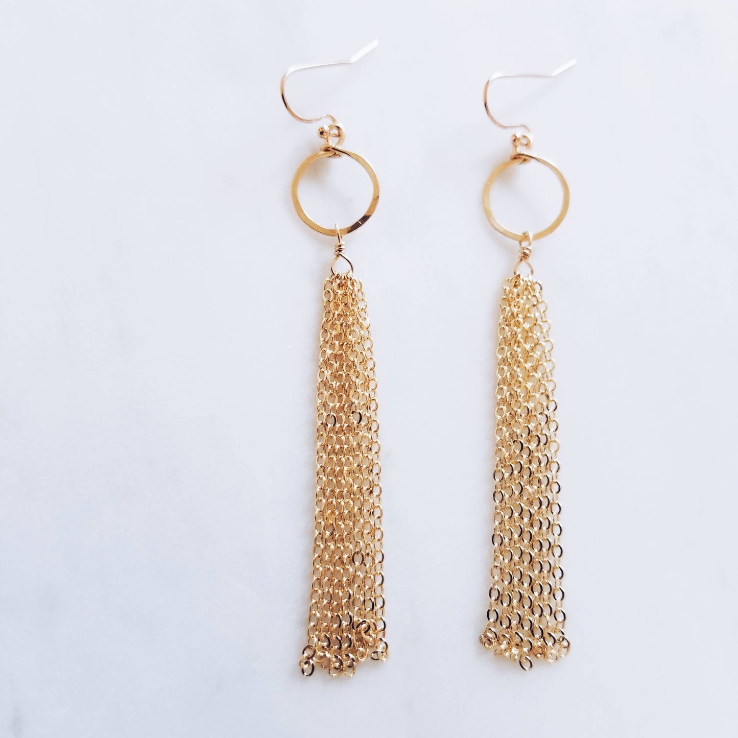 Handmade jewelry 14k Gold Chain Earrings