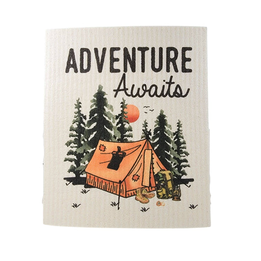 Swedish Dishtowel: Adventure Awaits - Summer Dish Cloth