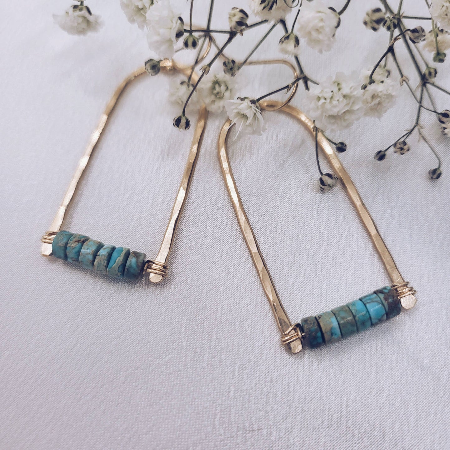 Handmade jewelry turquoise earrings