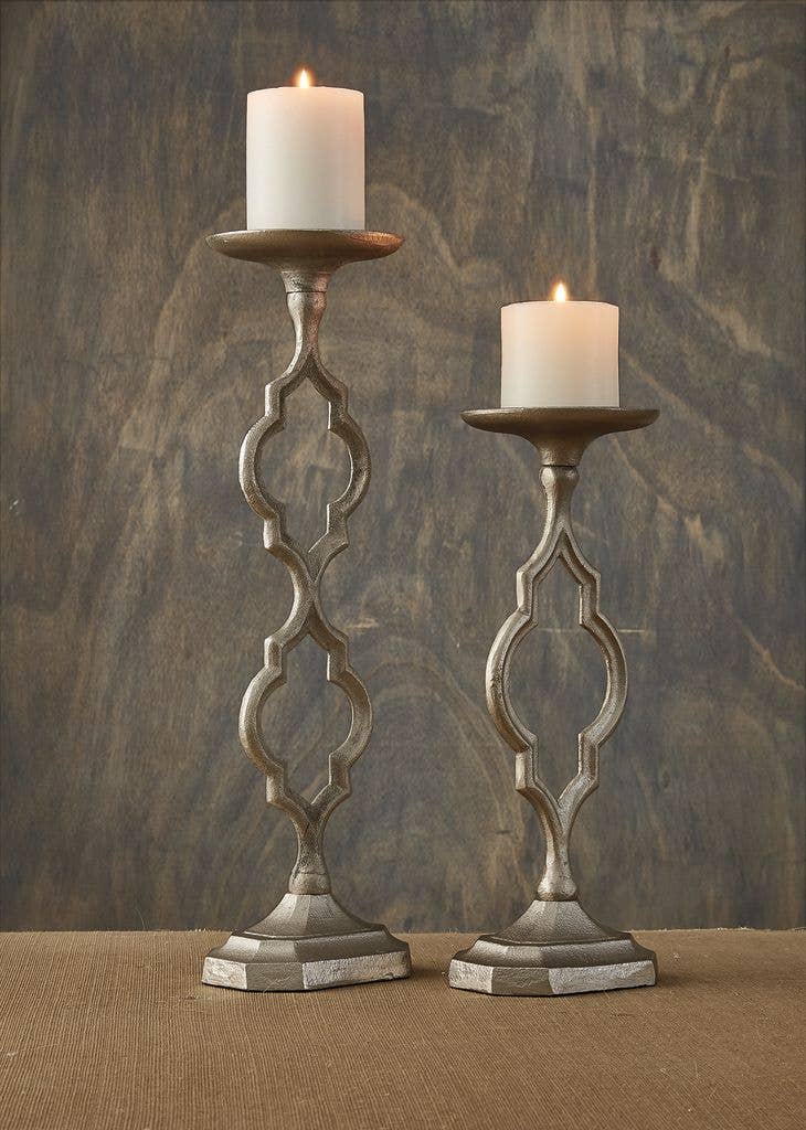 Cast Aluminum Pillar Holder - Tall
