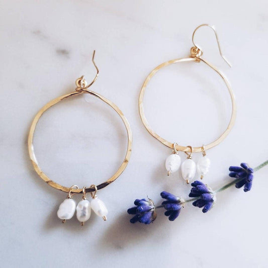Handmade 14k Gold Filled Earrings With Natural Pearls