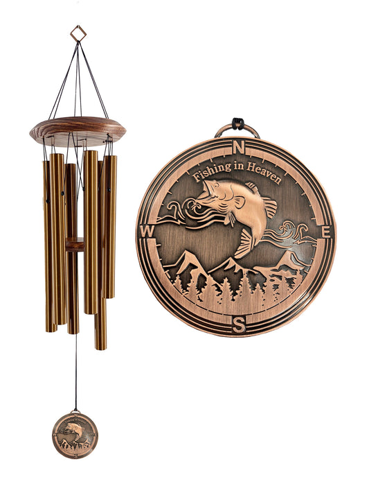 Weathered Raindrop Memorial Wind Chime “Fishing in Heaven”