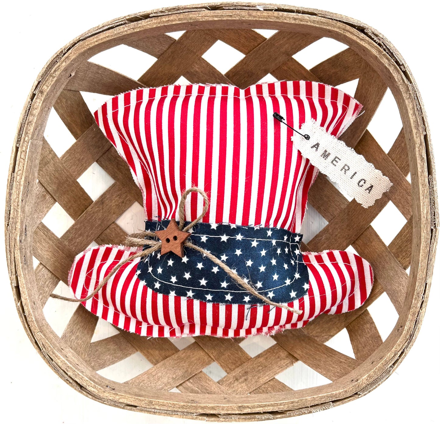 Rustic Fabric Mini Patriotic Hat