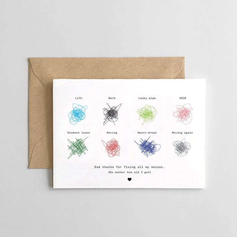 Dad Thank You for Fixing All My Messes Card