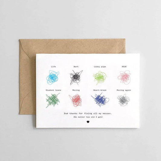 Dad Thank You for Fixing All My Messes Card