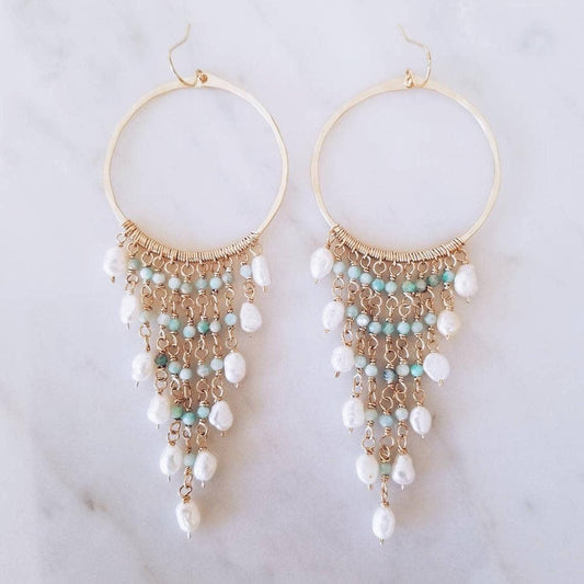 Handcrafted 14k Gold Filled Earrings With Amazonite