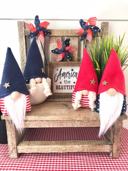 Mini Patriotic Gnomes - Set of Boy & Girl