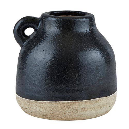 Black Artisan Dip Vase Jug - Md