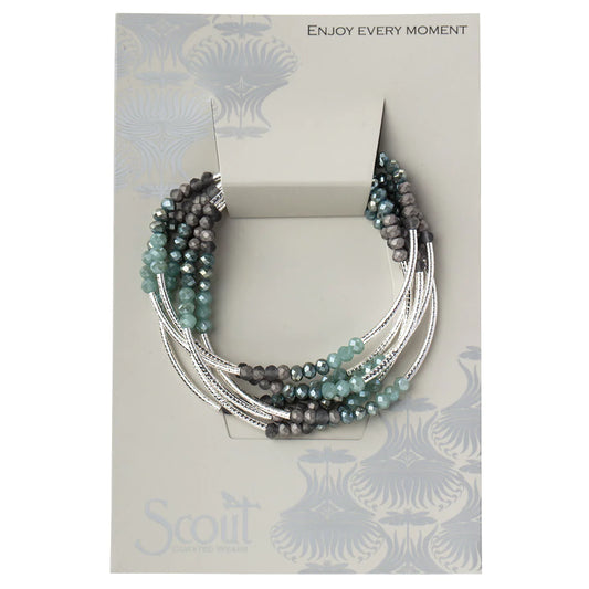 Scout Wrap Bracelet/Necklace- Marine/Silver