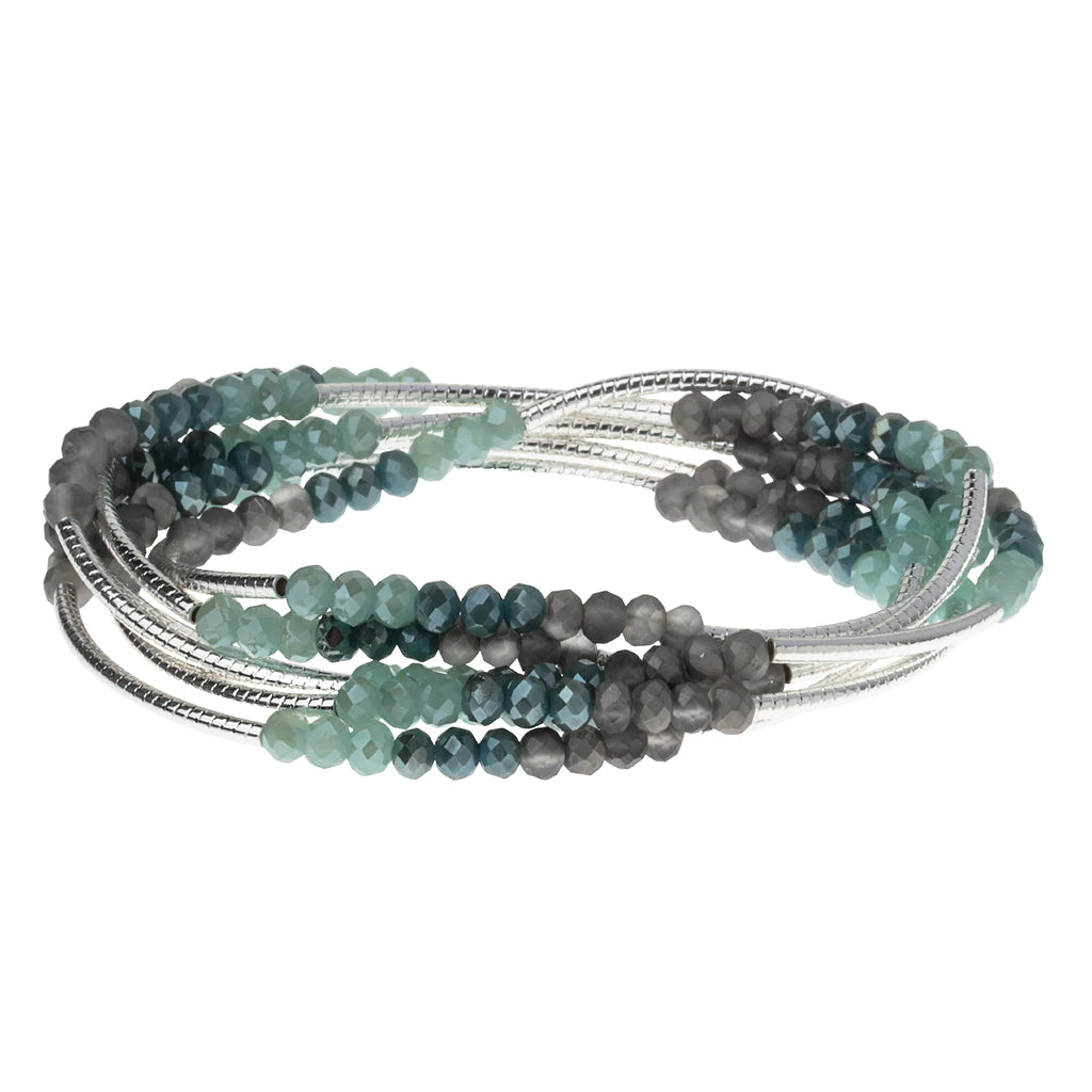 Scout Wrap Bracelet/Necklace- Marine/Silver