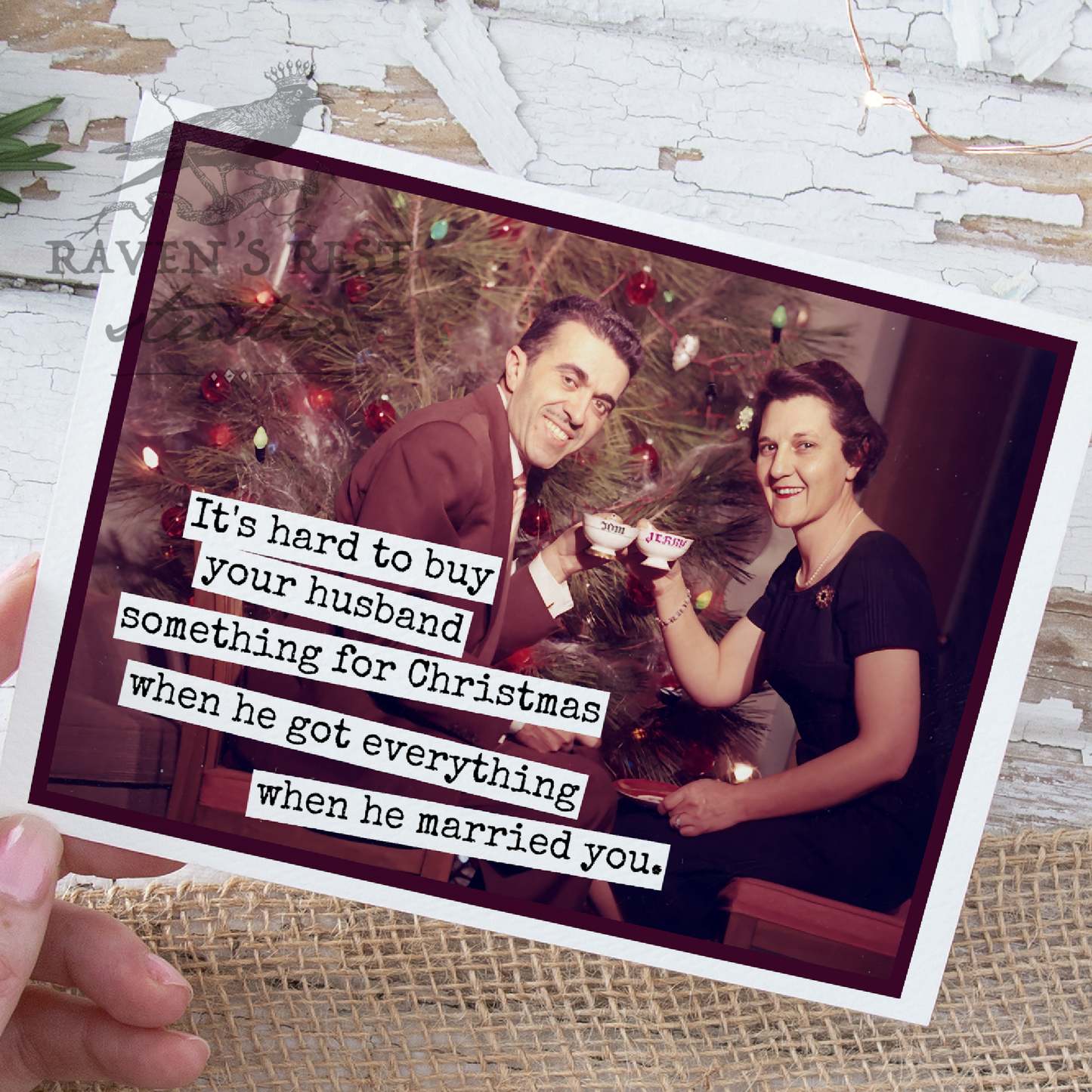 Funny Christmas Card. It's Hard To Buy Your Husband...