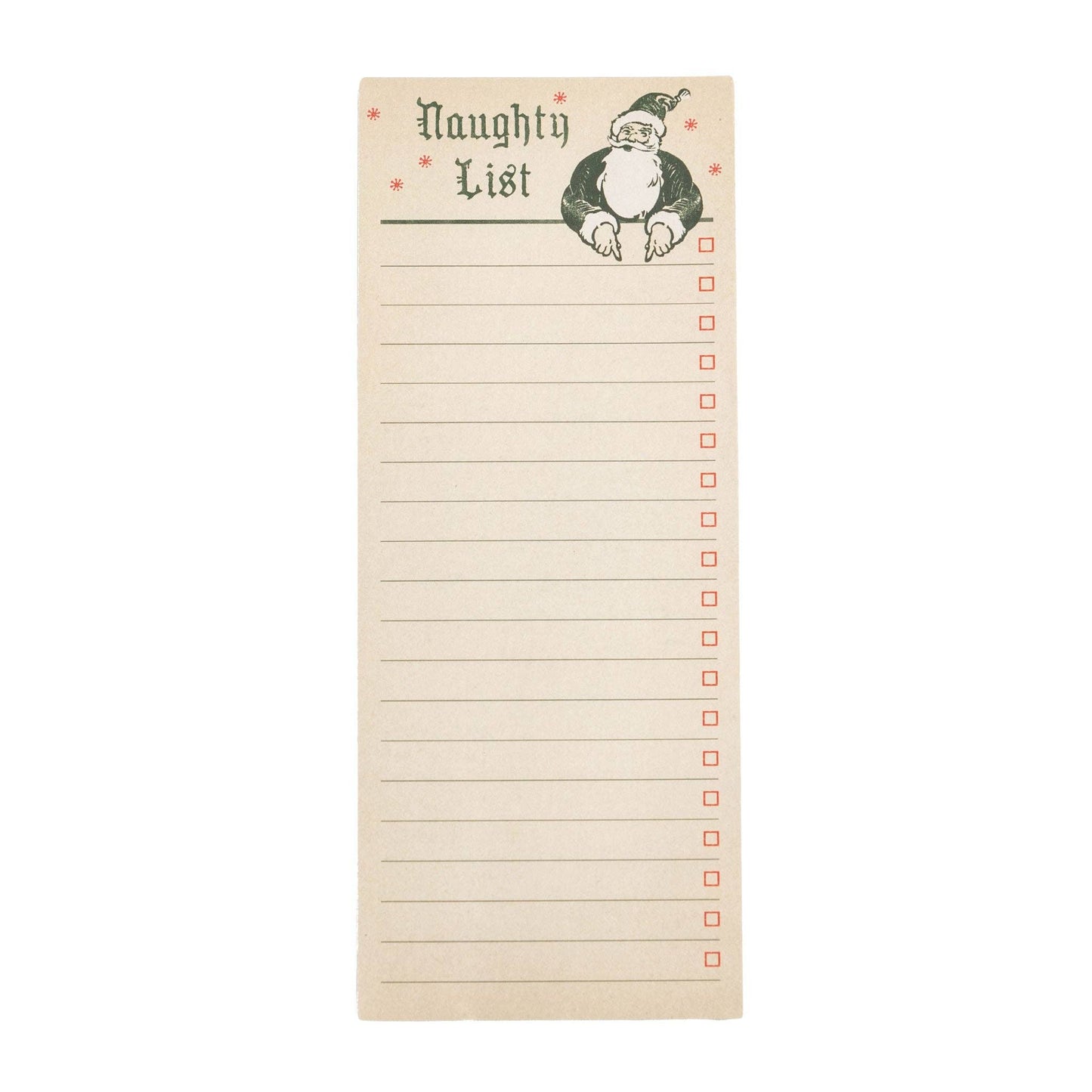 Naughty List Skinny Notepad