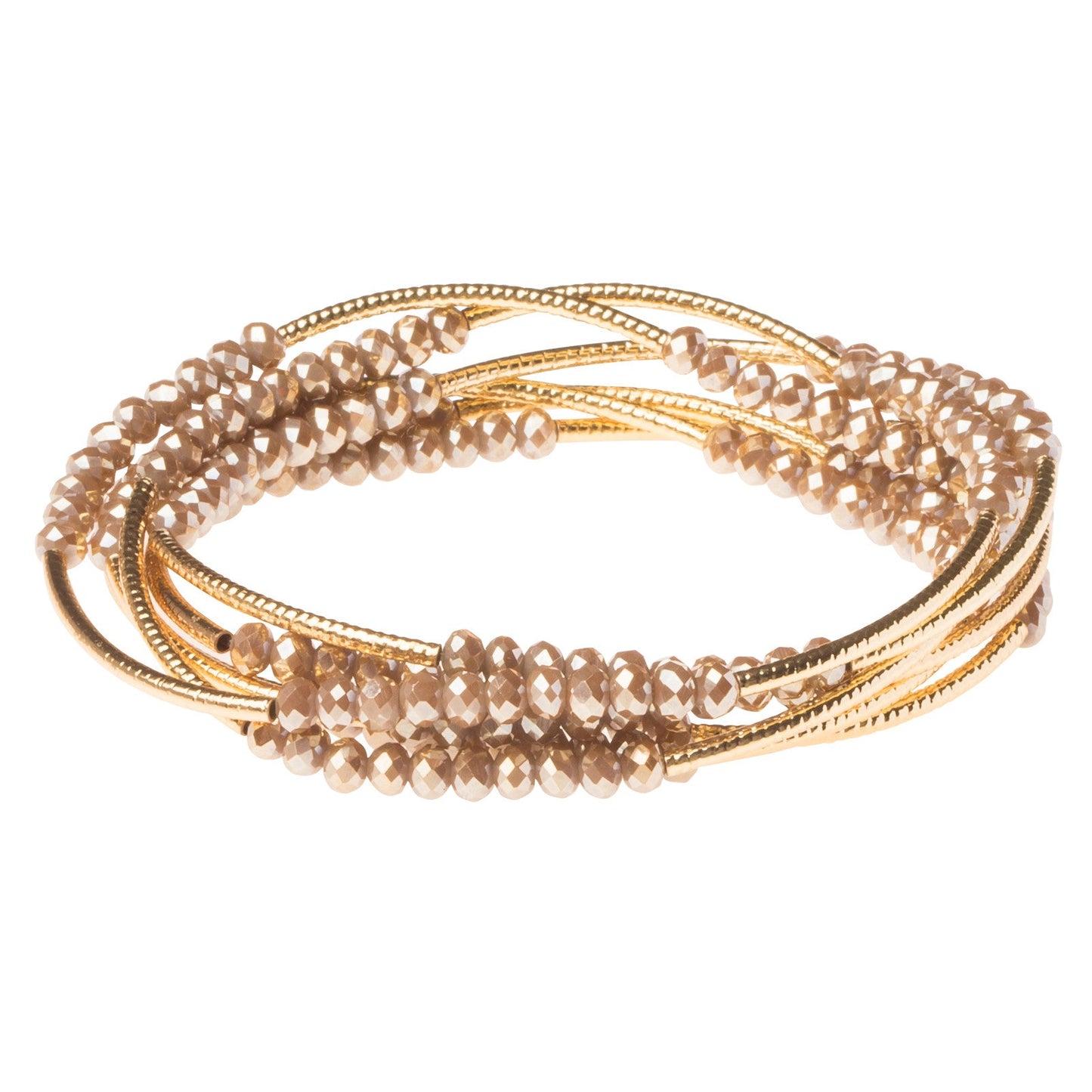 Scout Wrap Bracelet/Necklace- Oyster/Gold