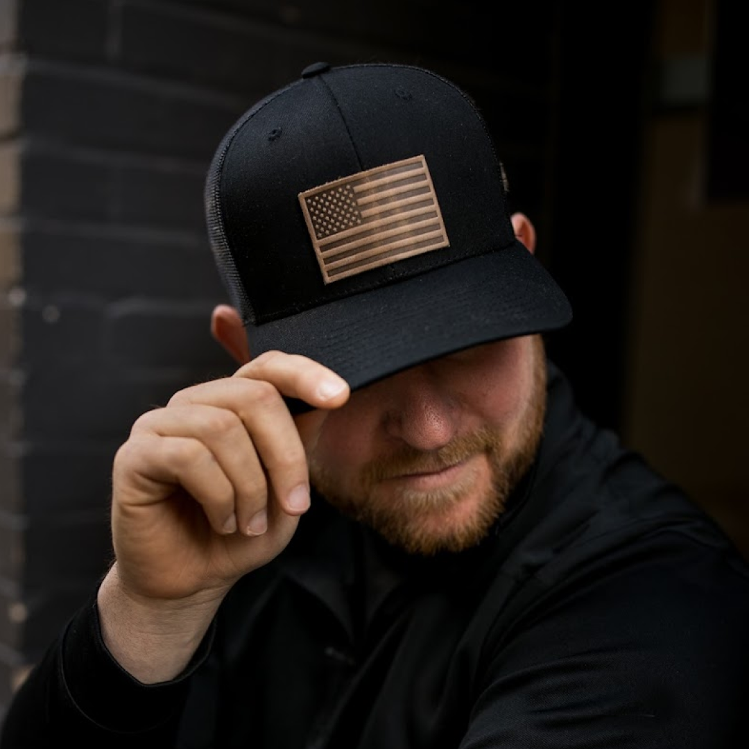 Range Leather Co. Hat: American Flag