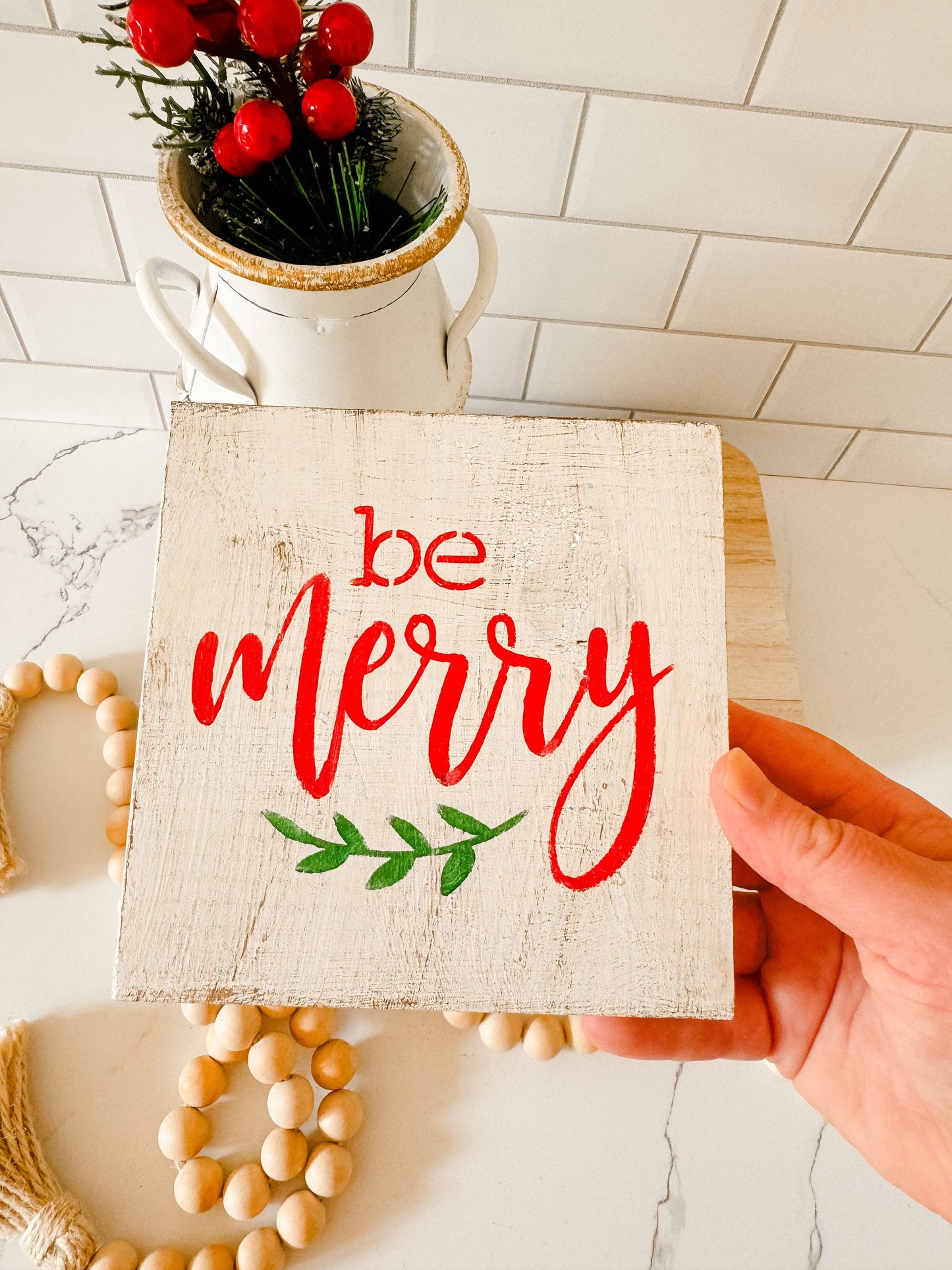 Be Merry Wood Sign