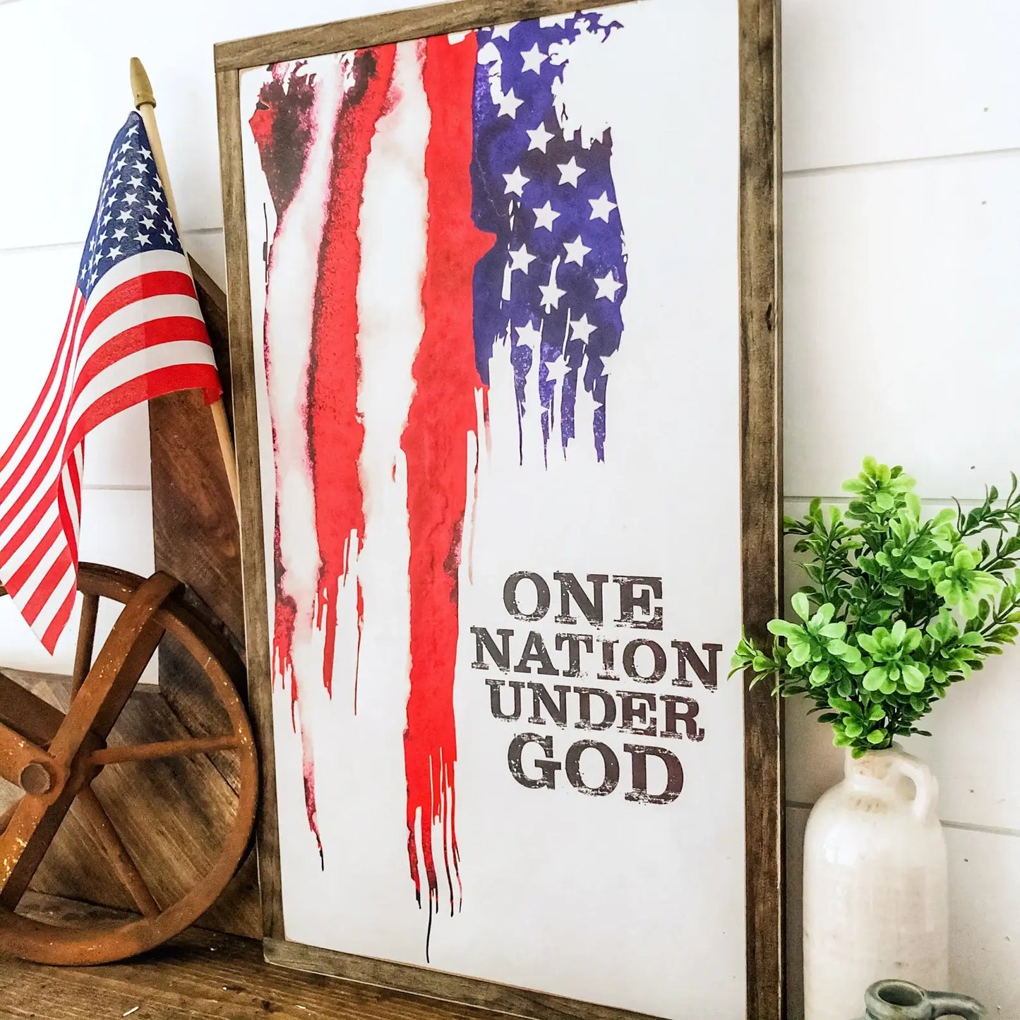 One Nation Under God Flag Sign