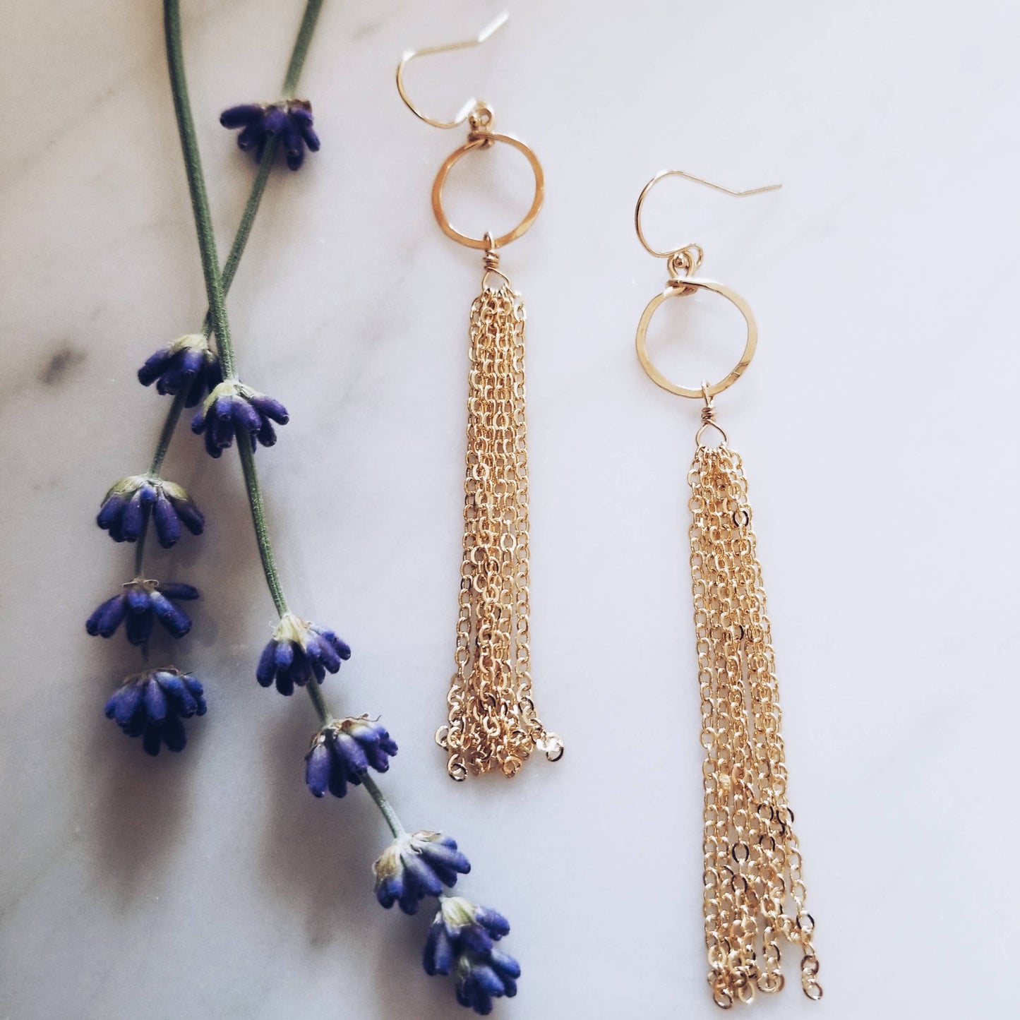 Handmade jewelry 14k Gold Chain Earrings