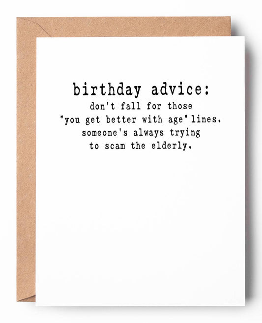 Scam Funny Letterpress Birthday Card