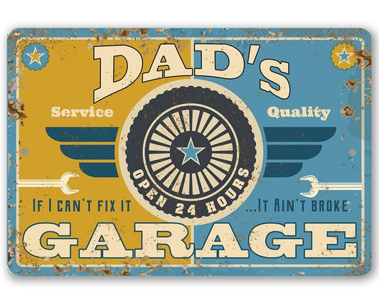 Dad's Garage - Metal Sign: 8 x 12