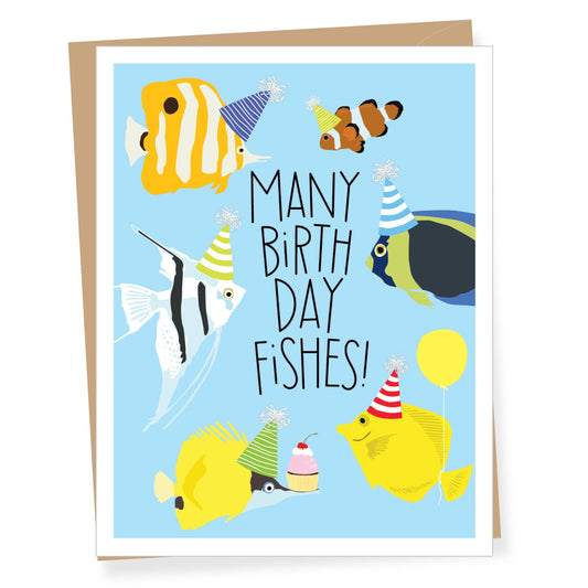 Many Birthday Fishes Birthday Greeting Card