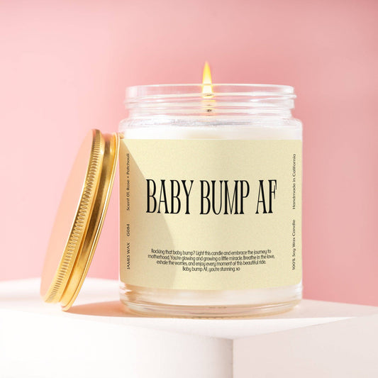 Baby Shower Moms-To-Be Baby Bump AF Candle Expecting Pregnancy Gift G084: No, I'll Take It As Pictured! / 01. Rose + Patchouli