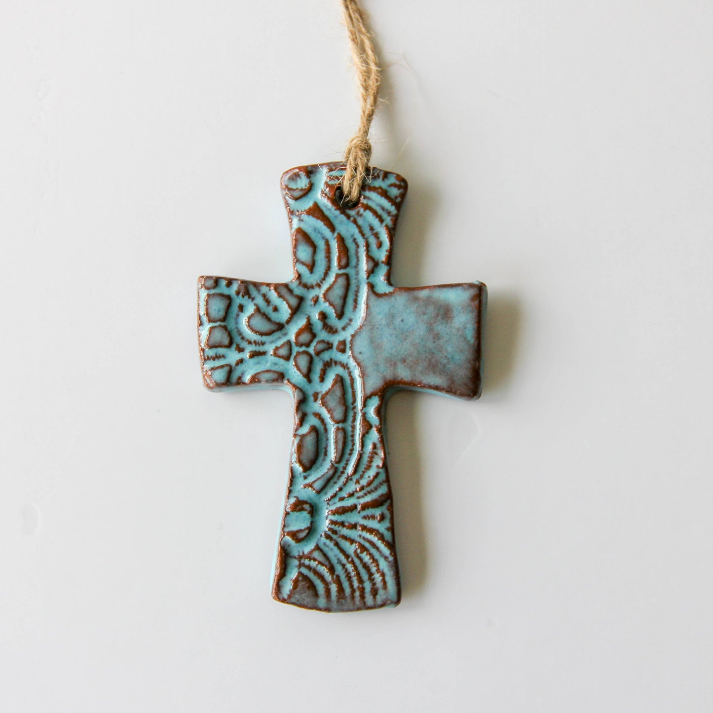 Prodigal Pottery Flared Cross Ornament