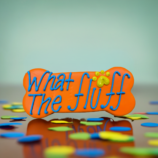 6" Dog Cookie | What The Fluff | Dog Treats: Yellow / Blue