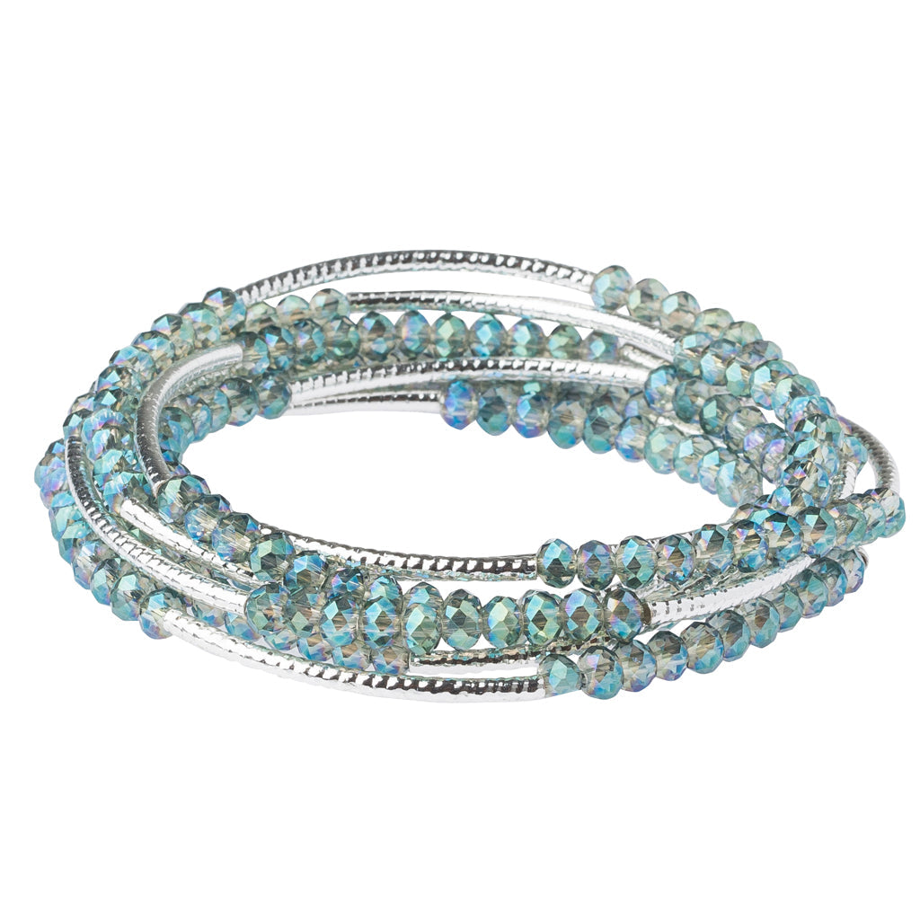 Scout Wrap Bracelet/Necklace- Seabreeze/Silver