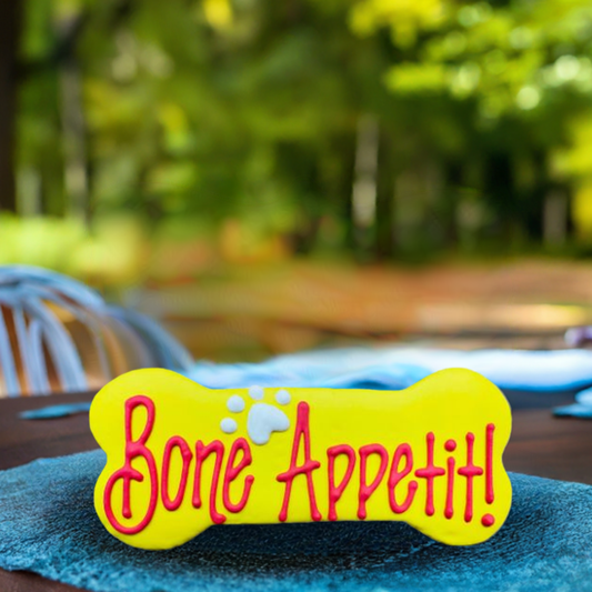 6" Dog Cookie | Bone Appetit | Dog Treats: Yellow / Red