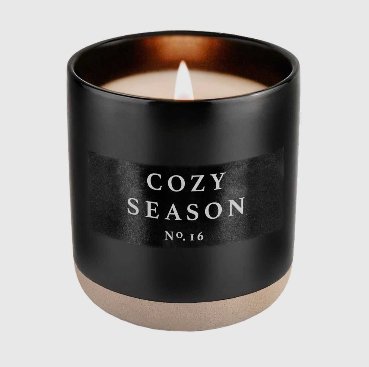 Sweet Water Decor Cozy Season Soy Candle - Black Stoneware - 12 oz