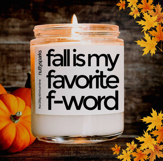 fall is my favorite f-word soy candle