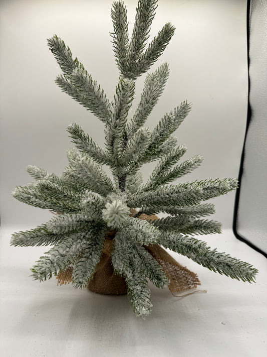 Snowy Christmas Tree 17" Burlap Sack