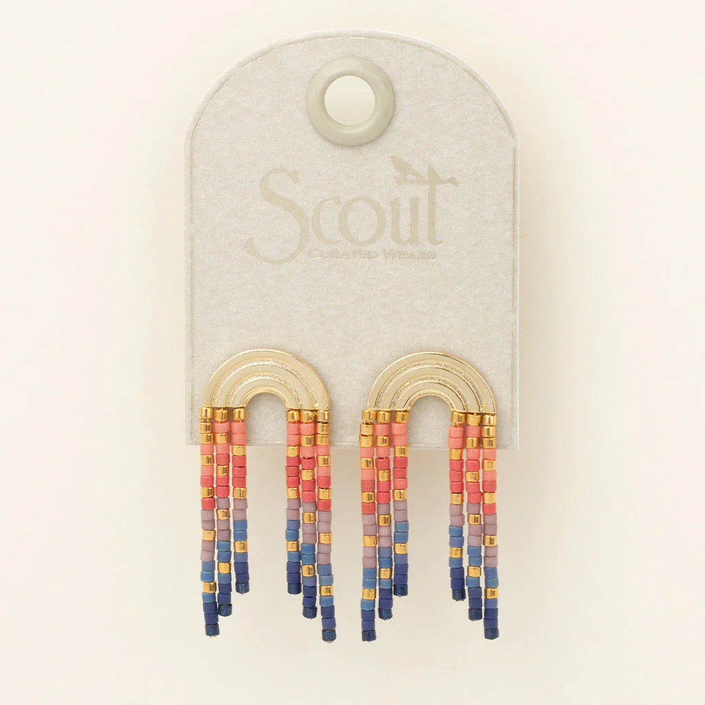 Scout Chromacolor Miyuki Rainbow Fringe Earring- Multi/Gold