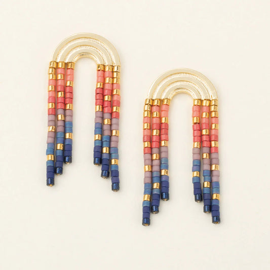 Scout Chromacolor Miyuki Rainbow Fringe Earring- Multi/Gold